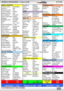 Cessna 210K Checklist